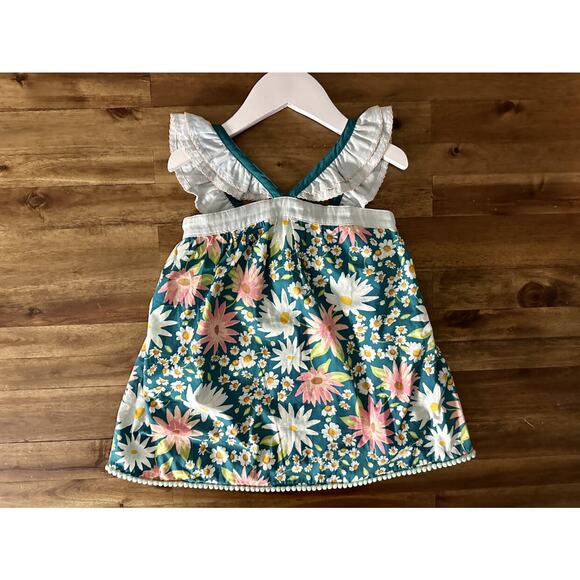 NWT Matilda Jane Dream Chasers Green Blue Happy Florals Sleeveless Tunic Top 6 - Picture 2 of 8